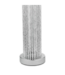 Veioza Lazio Table Lamp Polished Chrome Silver Rod With Faux Silk Shade