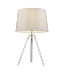 Veioza Griffith Table Lamp Polished Chrome With Grey Satin Shade