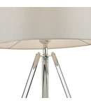 Veioza Griffith Table Lamp Polished Chrome With Grey Satin Shade