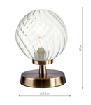 Veioza Esben Touch Table Lamp Antique Brass With Twisted Glass