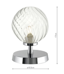 Veioza Esben Touch Table Lamp Polished Chrome With Twisted Glass