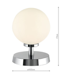 Veioza Esben Touch Table Lamp Polished Chrome With Opal Glass