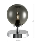 Veioza Esben Touch Table Lamp Polished Chrome With Smoked Glass