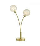 Veioza Avari 2 Light Table Lamp Satin Brass Glass