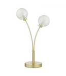 Veioza Avari 2 Light Table Lamp Satin Brass Glass