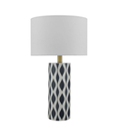 Veioza Weylin Table Lamp Blue And White Ceramic With Shade