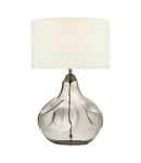 Veioza Esarosa Table Lamp Smoked Glass with White Linen Shade