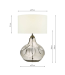 Veioza Esarosa Table Lamp Smoked Glass with White Linen Shade