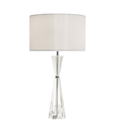 Veioza Risha 2 Light Table Lamp Crystal & Polished Nickel With Shade