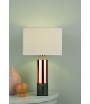 Veioza Digby Table Lamp Copper & Green Marble With Shade