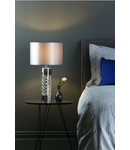 Veioza Yalena Large Table Lamp Polished Chrome & Glass With Shade