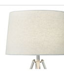 Veioza Griffith Table Lamp Polished Chrome With Grey Linen Shade