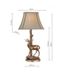 Veioza Gulliver Deer Table Lamp in Aged Brass With Shade