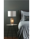 Veioza Pamplona Dual Light Table Lamp Grey Glass With Shade