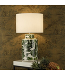 Veioza Filip Table Lamp Green Leaf Print Base Only