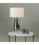Veioza Smokey Table Lamp Clear & Chrome Ombre Glass With Shade