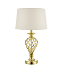 Veioza Iffley Touch Table Lamp Gold Cage Twist Base With Shade - Large