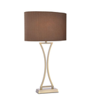 Veioza Oporto Wavy Table Lamp Antique Brass With Brown Shade