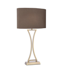 Veioza Oporto Wavy Table Lamp Antique Brass With Brown Shade