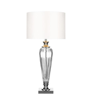 Veioza Hinton Table Lamp Polished Chrome Crystal With Shade