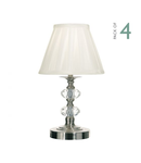 Veioza Hazel Touch Table Lamp Satin Chrome Crystal With Shade (Multipack)