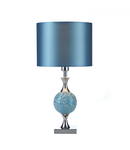 Veioza Elsa Table Lamp Polished Chrome Blue Mosaic With Shade