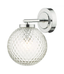 Aplica Wayne Bathroom Wall Light Polished Chrome Glass IP44