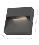 Aplica Yukon Outdoor Wall Light Square Eyelid Anthracite IP65 LED