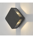 Aplica Weiss Outdoor 4 Light Wall Light Square Matt Grey Glass IP65 LED