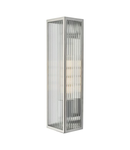 Aplica Keegan Large Bathroom Wall Light Polished Stainless Steel Glass IP44