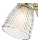 Aplica Cedric Bathroom Single Wall Spotlight Antique Brass Glass IP44