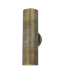 Aplica Ortega Outdoor 2 Light Wall Light Natural Brass IP65