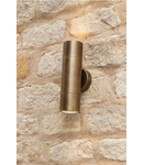 Aplica Ortega Outdoor 2 Light Wall Light Natural Brass IP65