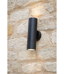 Aplica Ortega Outdoor 2 Light Wall Light Matt Black IP65