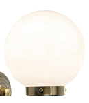 Aplica Barclay Bathroom Wall Light Antique Brass Opal Glass IP44