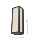 Aplica Arham Outdoor Wall Light Matt Grey Frosted Glass IP65 LED