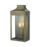 Aplica Vapour Coach Lantern Outdoor Wall Light Weathered Brass IP44