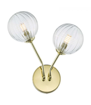 Aplica Yiska 2 Light Wall Light Polished Gold Ribbed Glass