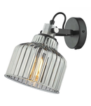 Aplica Rhode Wall Light Polished Chrome Smoked Glass