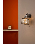 Aplica Rhode Wall Light Polished Chrome Smoked Glass