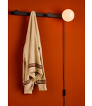 Aplica Rack Wall Light & Coat Hook Matt Black Opal Glass - Plug in