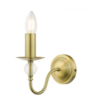 Aplica Lyzette Wall Light Aged Brass Ribbed Glass