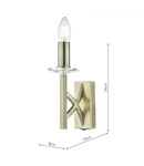 Aplica Lyon 1 Light Wall Light Antique Brass Crystal