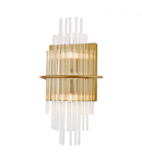 Aplica Lukas 2 Light Wall Light Antique Gold Glass