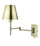 Aplica Kensington 1 Light Swing Arm Wall Light Antique Brass