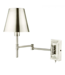 Aplica Kensington 1 Light Swing Arm Wall Light Polished Nickel