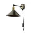 Aplica Jalen 1 Light Wall Light Graphite Antique Brass