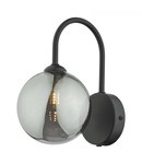 Aplica Eissa Wall Light Matt Black Smoked Glass