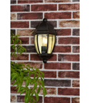 Aplica Newport Outdoor Wall Light Black/Gold Glass IP43