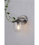 Aplica Poole Outdoor Wall Light Stainless Steel Glass IP44